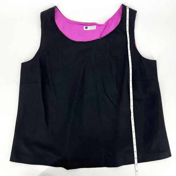 Vintage Carole Little Black Fuchsia Shell and Sheer Fuchsia ¾ Sleeve Jacket XL - Picture 7 of 14